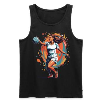 Handball Woman Streetwear Iconic Style - Men's Premium Organic Tank Top - black - Front - Michal (187cm)