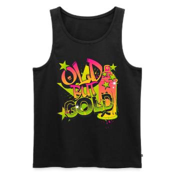 Vieux mais doré Graffiti de New York - Débardeur bio Premium Homme - noir - Devant - Michal (187cm)