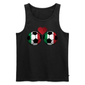 Fußball Shirt Lustige Italien Bälle Herz - Männer Premium Bio Tank Top - Schwarz - Vorne - AI Model Male 178 light (178cm)