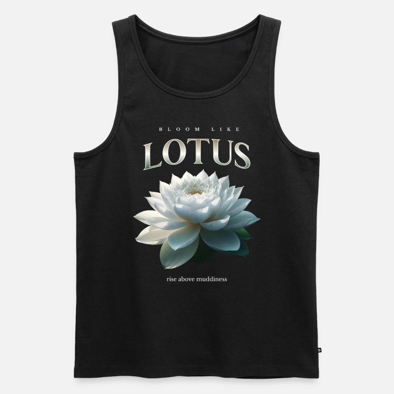 Bloom like Lotus - Männer Premium Bio Tank Top - Schwarz