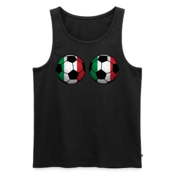 Fußball Shirt Lustige Italien Bälle - Männer Premium Bio Tank Top - Schwarz - Vorne - AI Model Male 178 light (178cm)