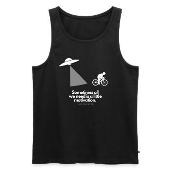 Extra Portion Motivation für Fahrradfahrer Ufo - Männer Premium Bio Tank Top - Schwarz - Vorne - AI Model Male 178 light (178cm)