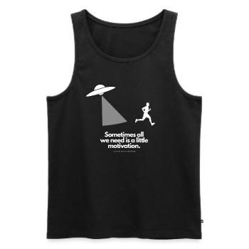 Extra portion of motivation for runners Ufo - Men's Premium Organic Tank Top - black - Front - AI Model Male 178 light (178cm)