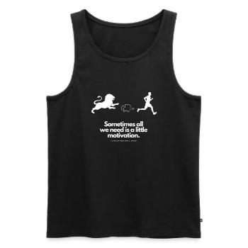 Extra Motivation for Runner Leo - Men's Premium Organic Tank Top - black - Front - AI Model Male 178 light (178cm)