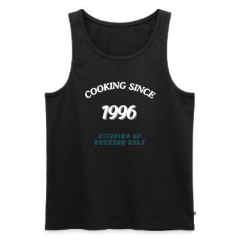 Cooking Since 1996 - Stirring Up Success Only - Men's Premium Organic Tank Top - black - Front - AI Model Male 178 light (178cm)