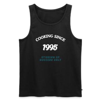 Cooking Since 1995 - Stirring Up Success Only - Men's Premium Organic Tank Top - black - Front - AI Model Male 178 light (178cm)