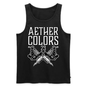 Aether Colors Gun23 - Männer Premium Bio Tank Top - Schwarz - Vorne - AI Model Male 178 light (178cm)