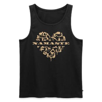 Namaste Yoga Meditation Yogapositionen Herz - Männer Premium Bio Tank Top - Schwarz - Vorne - Michal (187cm)