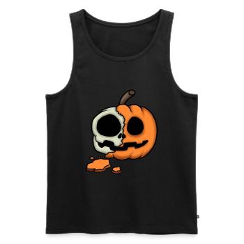 Pumpkin Skull - Men's Premium Organic Tank Top - black - Front - Michal (187cm)
