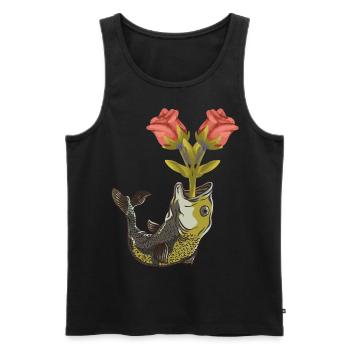 Pisces Birthday Valentine Romance - Men's Premium Organic Tank Top - black - Front - AI Model Male 178 light (178cm)