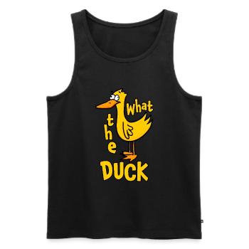 What The Duck - Men's Premium Organic Tank Top - black - Front - AI Model Male 178 light (178cm)