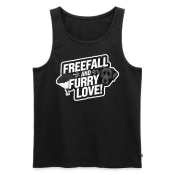 Freefall & Furry Love | Parachute Labrador Dog - Men's Premium Organic Tank Top - black - Front - AI Model Male 178 light (178cm)