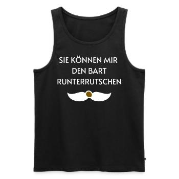 Sie können mir den Bart runterrutschen - Männer Premium Bio Tank Top - Schwarz - Vorne - Michal (187cm)