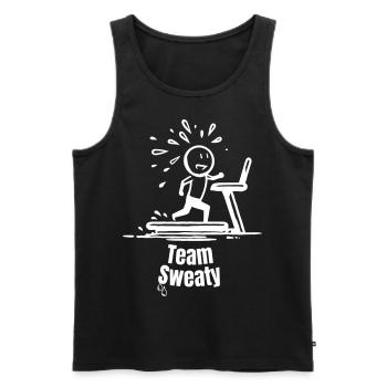 Team Sweaty - Men's Premium Organic Tank Top - black - Front - AI Model Male 178 light (178cm)