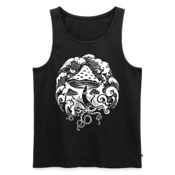 Toadstool Octopus white 4000 - Men's Premium Organic Tank Top - black - Front - AI Model Male 178 light (178cm)