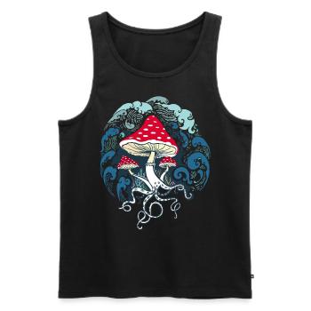 Toadstool toadstools - Men's Premium Organic Tank Top - black - Front - AI Model Male 178 light (178cm)