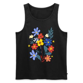 Le pouvoir des fleurs - Débardeur bio Premium Homme - noir - Devant - AI Model Male 178 light (178cm)