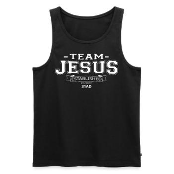 TEAM JESUS - Männer Premium Bio Tank Top - Schwarz - Vorne - AI Model Male 178 light (178cm)