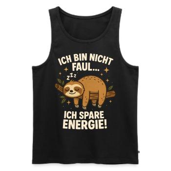 Sloth I don't sleep I save energy - Men's Premium Organic Tank Top - black - Front - Michal (187cm)