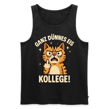 Good Morning Very Thin Cat Café - Débardeur bio Premium Homme - noir - Devant - Michal (187cm)