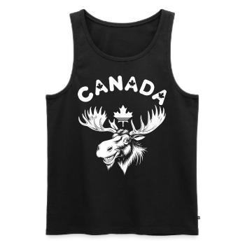 Drôle Canada tête d’orignal Vintage Design chemise - Débardeur bio Premium Homme - noir - Devant - Michal (187cm)