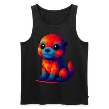WPAP Polygon Kawaii Stil Baby Otter Tiere - Männer Premium Bio Tank Top - Schwarz - Vorne - AI Model Male 178 light (178cm)