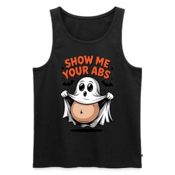 Show me your ABS - Halloween Geist entblößt Bauch - Männer Premium Bio Tank Top - Schwarz - Vorne - AI Model Male 178 light (178cm)