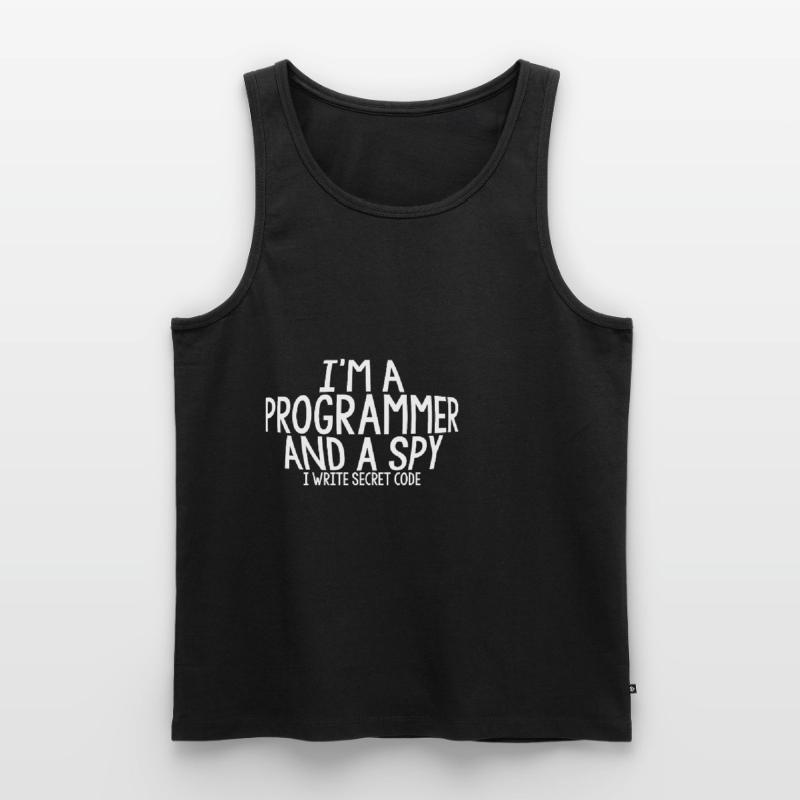 I'm A Programmer And A Spy, I Write Secret Code Männer Premium Bio Tank Top
