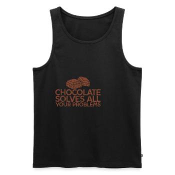 Chocolate Solves All Your Problems 3 - Men's Premium Organic Tank Top - black - Front - Michal (187cm)