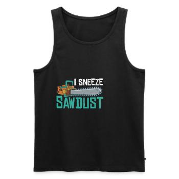 I Sneeze Sawdust 2 - Männer Premium Bio Tank Top - Schwarz - Vorne - AI Model Male 178 light (178cm)