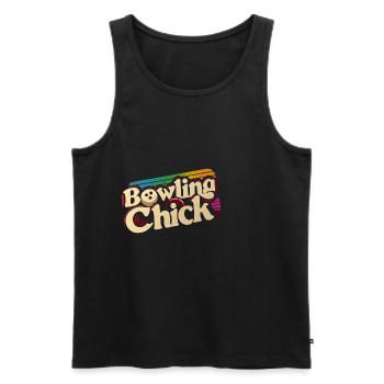 Bowling Chick 18 - Männer Premium Bio Tank Top - Schwarz - Vorne - Michal (187cm)