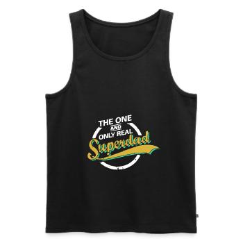 The One And Only Real Superdad Vater Vatertag Dad - Männer Premium Bio Tank Top - Schwarz - Vorne - AI Model Male 178 light (178cm)