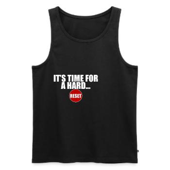 It's Time For A Hard Reset 3 - Männer Premium Bio Tank Top - Schwarz - Vorne - AI Model Male 178 light (178cm)