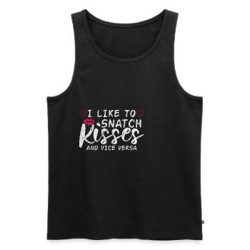 I Like To Snatch Kisses And Vice Versa 3 - Männer Premium Bio Tank Top - Schwarz - Vorne - AI Model Male 178 light (178cm)