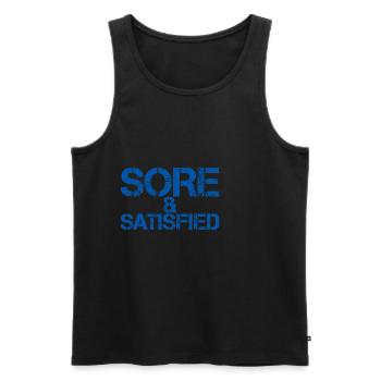 Sore And Satisfied 3 - Men's Premium Organic Tank Top - black - Front - AI Model Male 178 light (178cm)