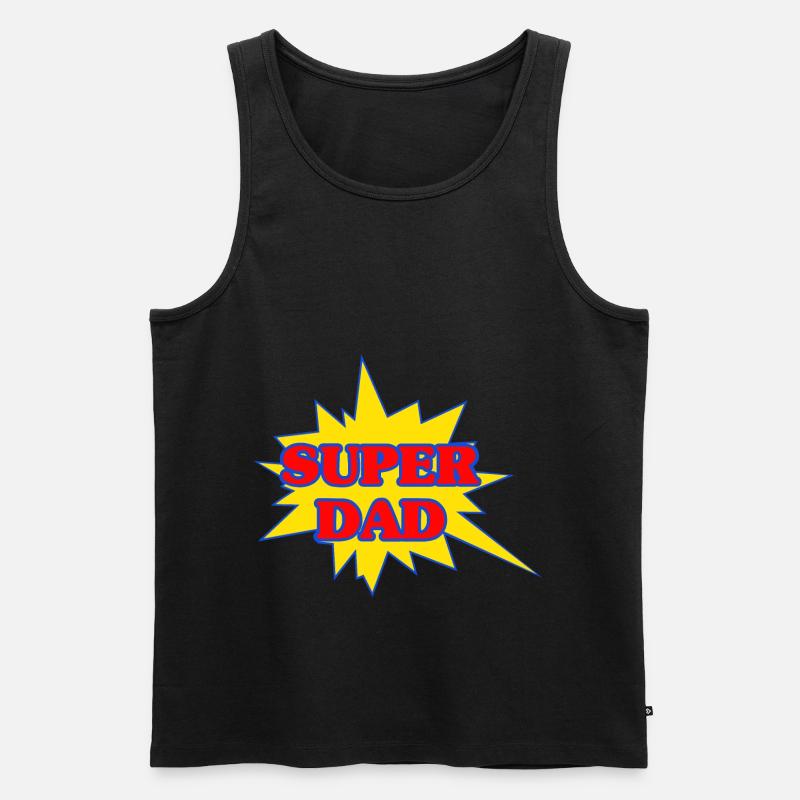 Super-Papa - Männer Premium Bio Tank Top - Schwarz