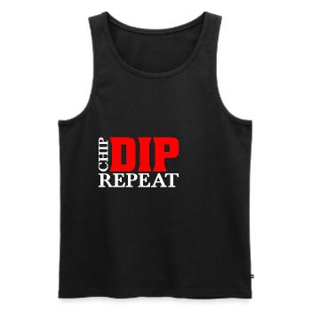 Chip Dip Repeat 12 - Männer Premium Bio Tank Top - Schwarz - Vorne - AI Model Male 178 light (178cm)