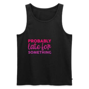 Probably Late For Something 2 - Männer Premium Bio Tank Top - Schwarz - Vorne - AI Model Male 178 light (178cm)