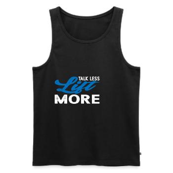 Talk Less Lift More 14 - Men's Premium Organic Tank Top - black - Front - AI Model Male 178 light (178cm)