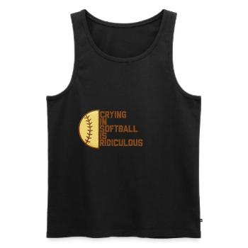 Pleurer Au Softball Est Ridicule 4 - Débardeur bio Premium Homme - noir - Devant - Michal (187cm)