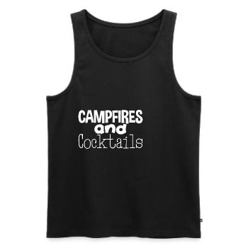 Campfire And Cocktails - Men's Premium Organic Tank Top - black - Front - Michal (187cm)