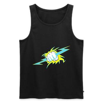Zeus hand. Thunder gift - Men's Premium Organic Tank Top - black - Front - AI Model Male 178 light (178cm)
