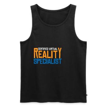 Certified Virtual Reality Specialist 3 - Men's Premium Organic Tank Top - black - Front - Michal (187cm)