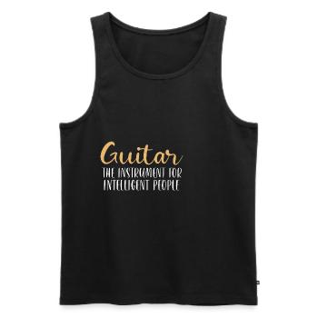 Guitare L’instrument des gens intelligents 3 - Débardeur bio Premium Homme - noir - Devant - Michal (187cm)