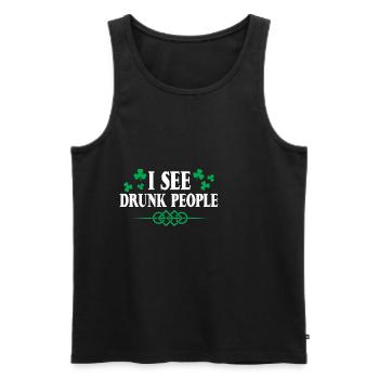 I See Drunk People 4 - Men's Premium Organic Tank Top - black - Front - AI Model Male 178 light (178cm)
