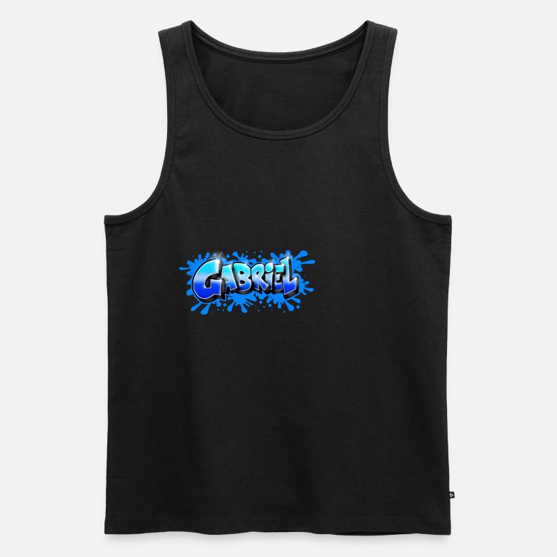 Graffiti GABRIEL - Männer Premium Bio Tank Top - Schwarz