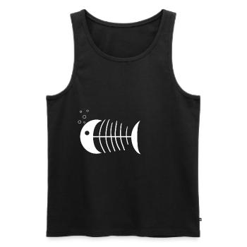Fish - Men's Premium Organic Tank Top - black - Front - Michal (187cm)