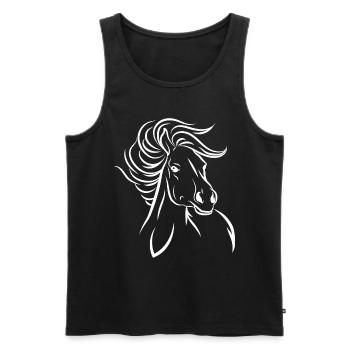 Horse Pferd - Männer Premium Bio Tank Top - Schwarz - Vorne - Michal (187cm)
