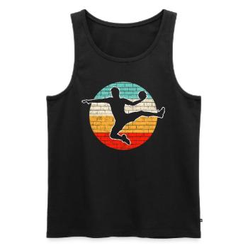 Handball Retro - Men's Premium Organic Tank Top - black - Front - Michal (187cm)