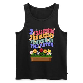 2 ans les fleurs les plus douces dans le jardinier de lit - Débardeur bio Premium Homme - noir - Devant - Michal (187cm)